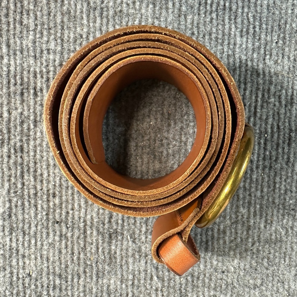 Banana Republic Cognac Brown Cow Leather O-Ring Buckle Belt Womens Size M - Picture 11 of 15